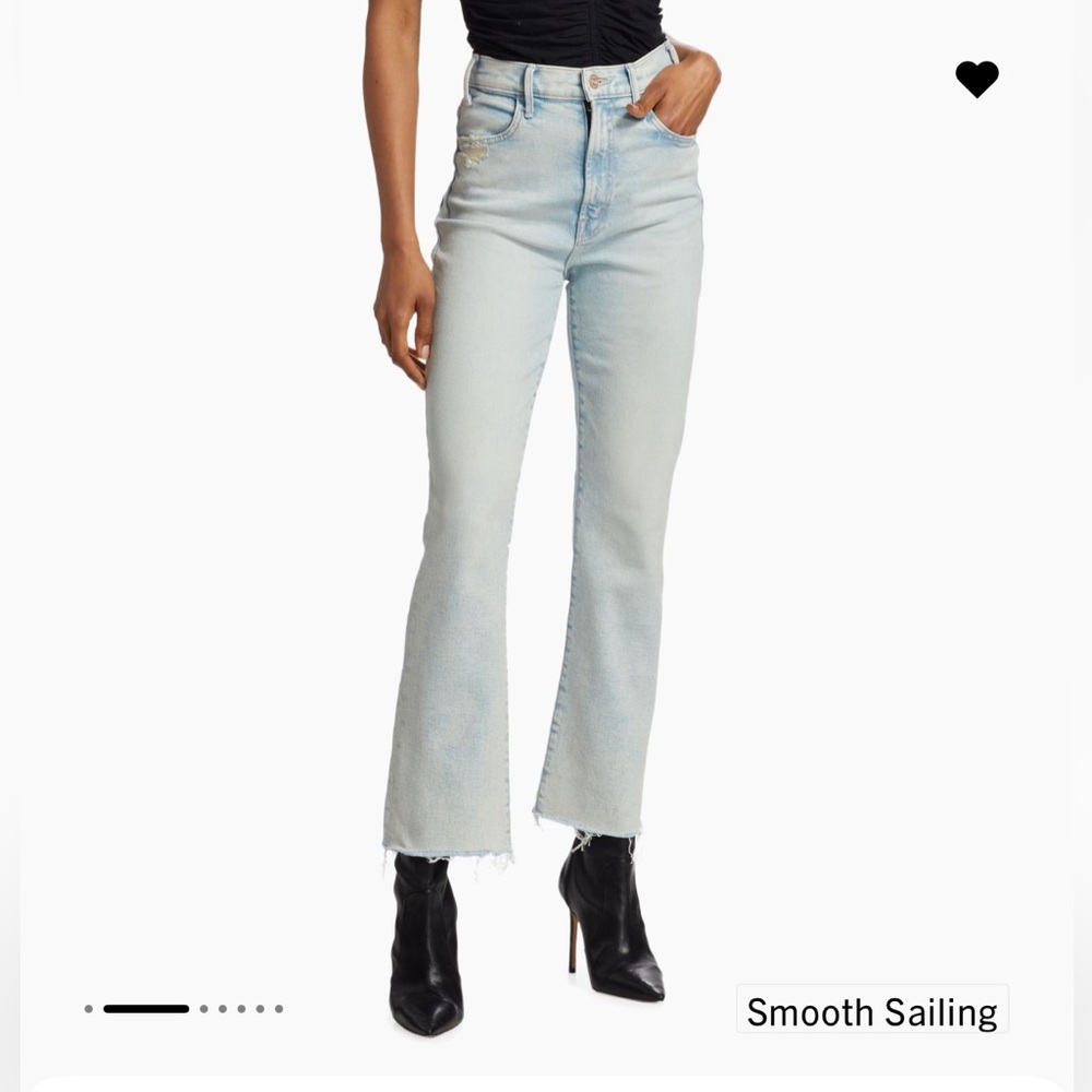 MOTHER Blue Flare Wide Leg Jeans